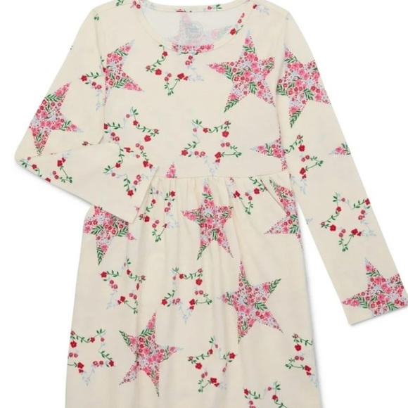 Wonder Nation Girls Long Sleeve Floral Star Dress XXL - Picture 9 of 9